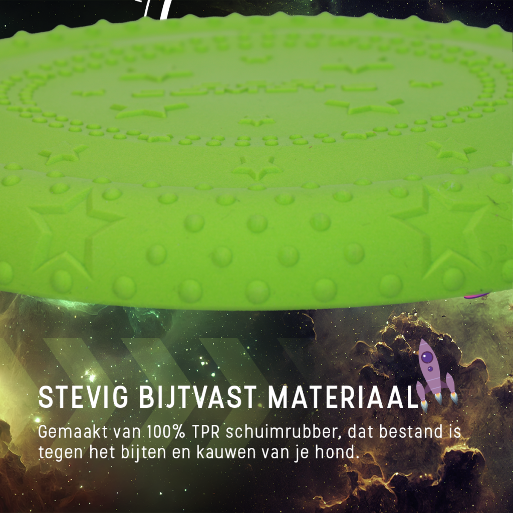Dog Comets UFO Flyer Groen M - Hondenfrisbee voor Actieve Honden - afbeelding 6