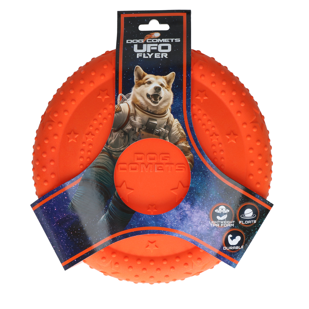 Dog Comets UFO Flyer Oranje M - Hondenfrisbee voor Actieve Honden - afbeelding 1