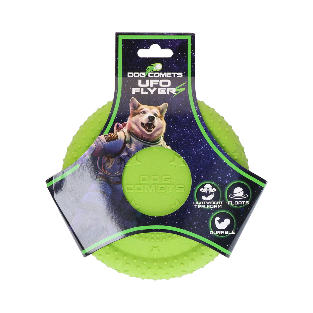 Dog Comets UFO Flyer Groen S - Hondenfrisbee voor Actieve Honden - afbeelding 1
