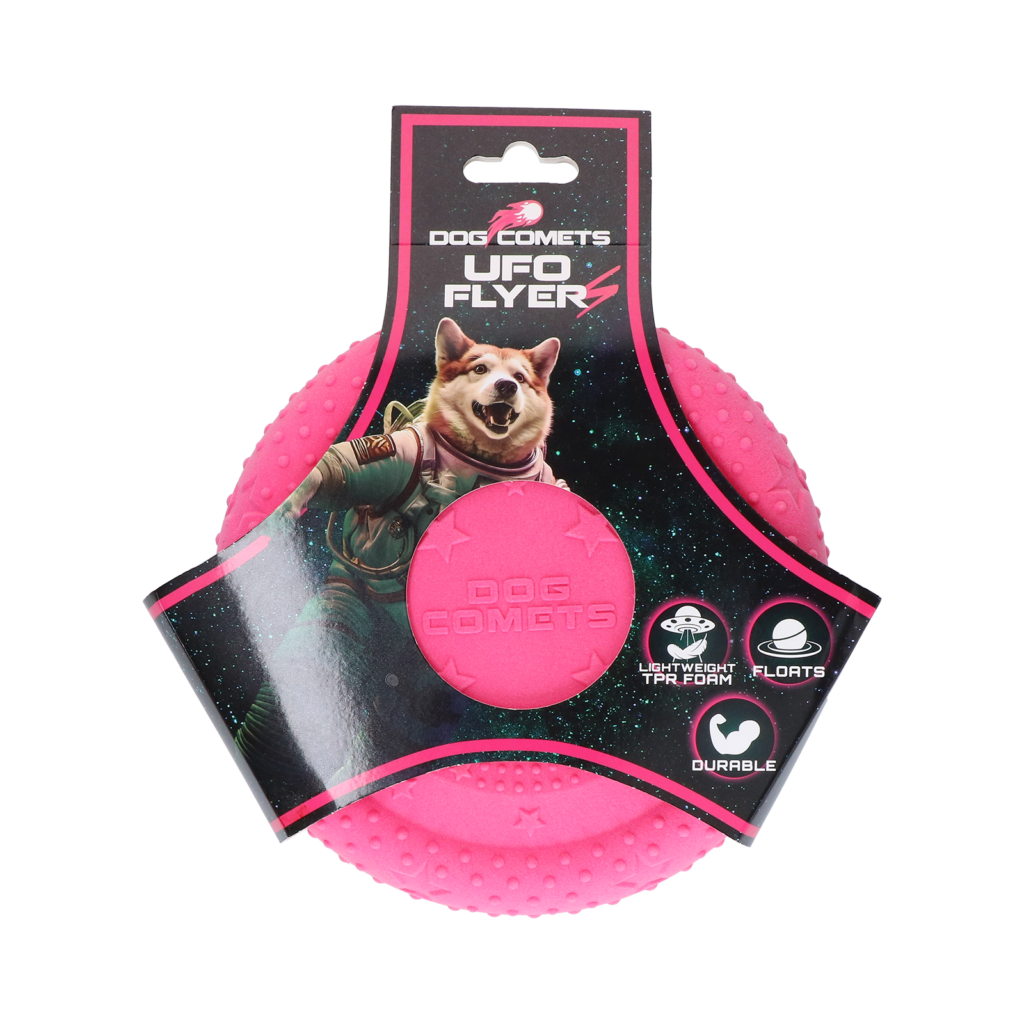 Dog Comets UFO Flyer Roze S - Hondenfrisbee voor Actieve Honden - afbeelding 1