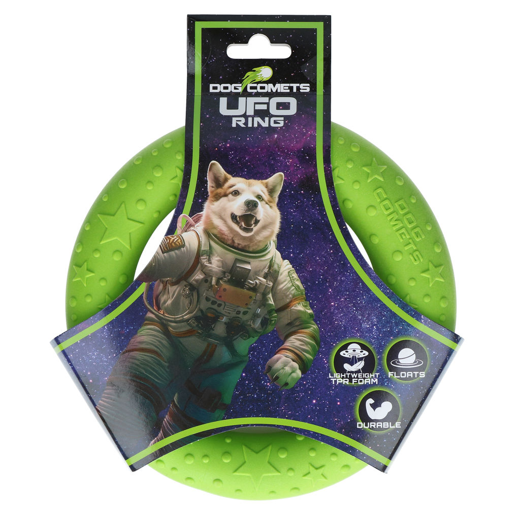 Dog Comets UFO Ring Groen M - Speelgoed voor Actieve Honden - afbeelding 1
