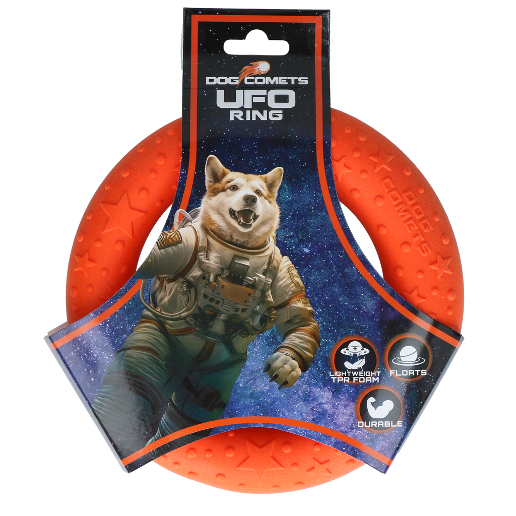 Dog Comets UFO Ring Oranje M - Speelgoed voor Actieve Honden - afbeelding 1
