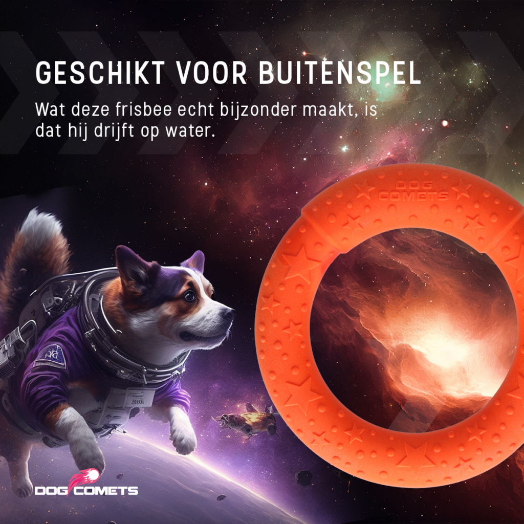 Dog Comets UFO Ring Oranje M - Speelgoed voor Actieve Honden - afbeelding 5