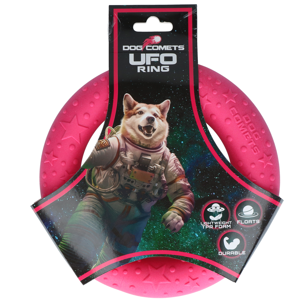 Dog Comets UFO Ring Roze M - Speelgoed voor Actieve Honden - afbeelding 1
