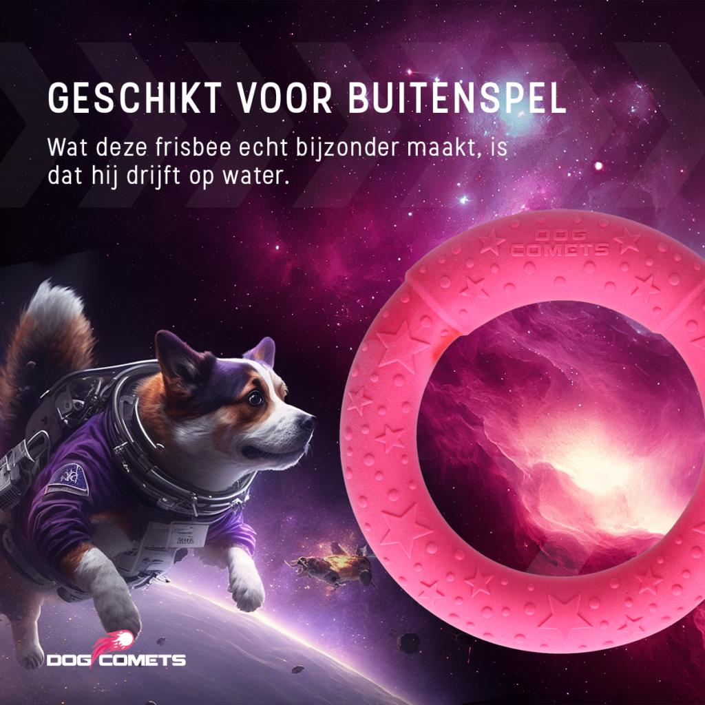 Dog Comets UFO Ring Roze M - Speelgoed voor Actieve Honden - afbeelding 5