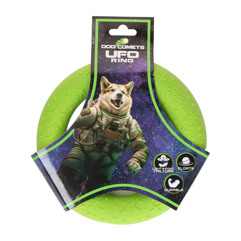 Dog Comets UFO Ring Groen S - Speelgoed voor Actieve Honden - afbeelding 1
