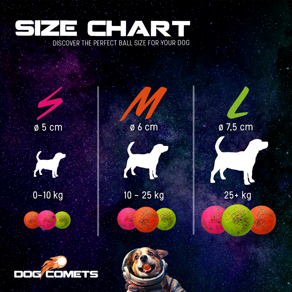 Dog Comets Stardust Bal Oranje M - Natuurlijk Rubber Speelgoed voor Honden - afbeelding 3