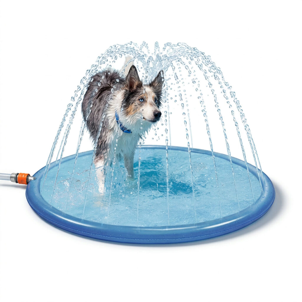 Coolpets Splash Sprinkler Pad M 150 cm - Verkoelende watermat voor honden - afbeelding 1
