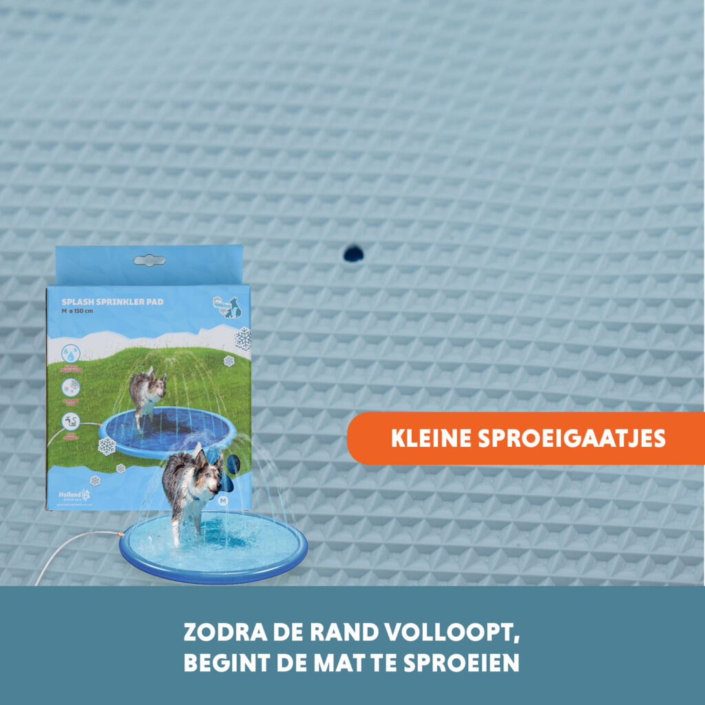 Coolpets Splash Sprinkler Pad M 150 cm - Verkoelende watermat voor honden - afbeelding 5