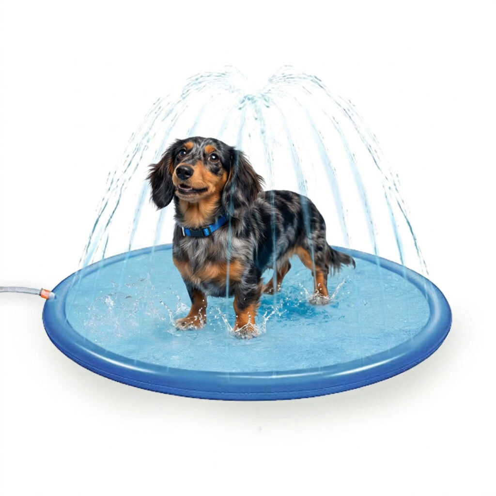 Coolpets Splash Sprinkler Pad S 100 cm - Verkoelende watermat voor honden - afbeelding 1