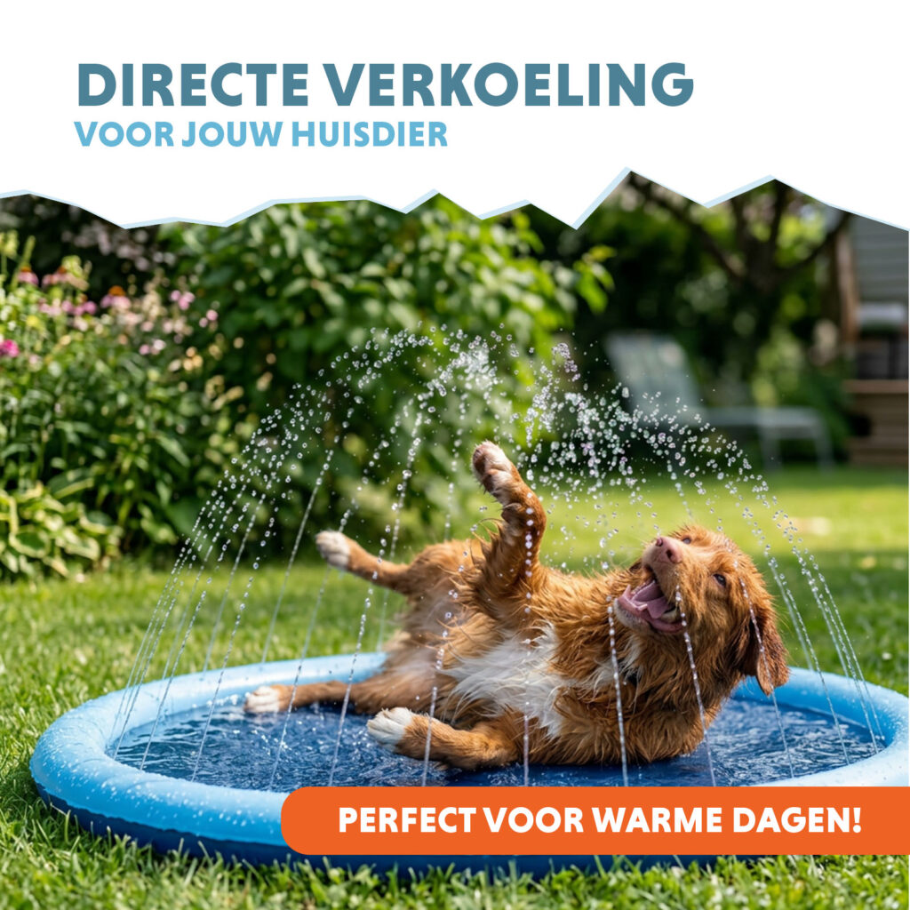 Coolpets Splash Sprinkler Pad S 100 cm - Verkoelende watermat voor honden - afbeelding 2
