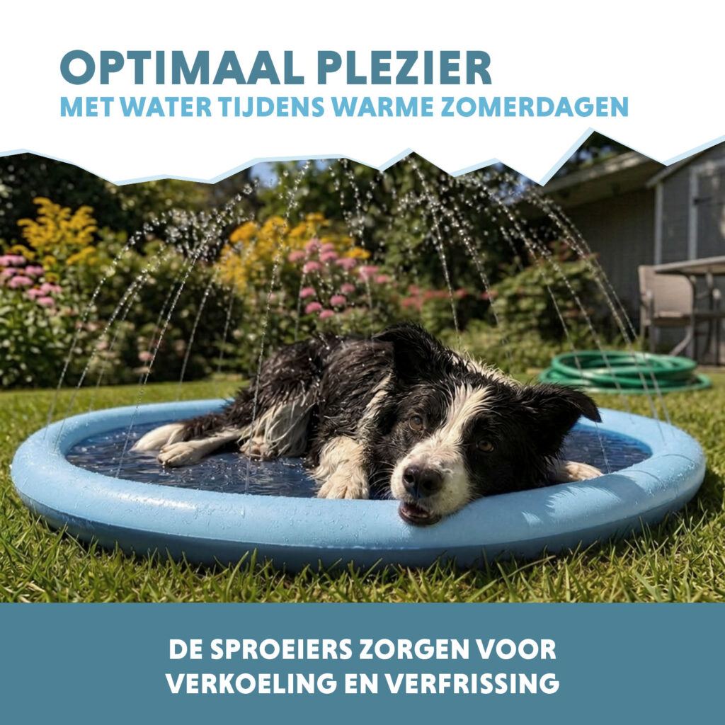 Coolpets Splash Sprinkler Pad S 100 cm - Verkoelende watermat voor honden - afbeelding 4