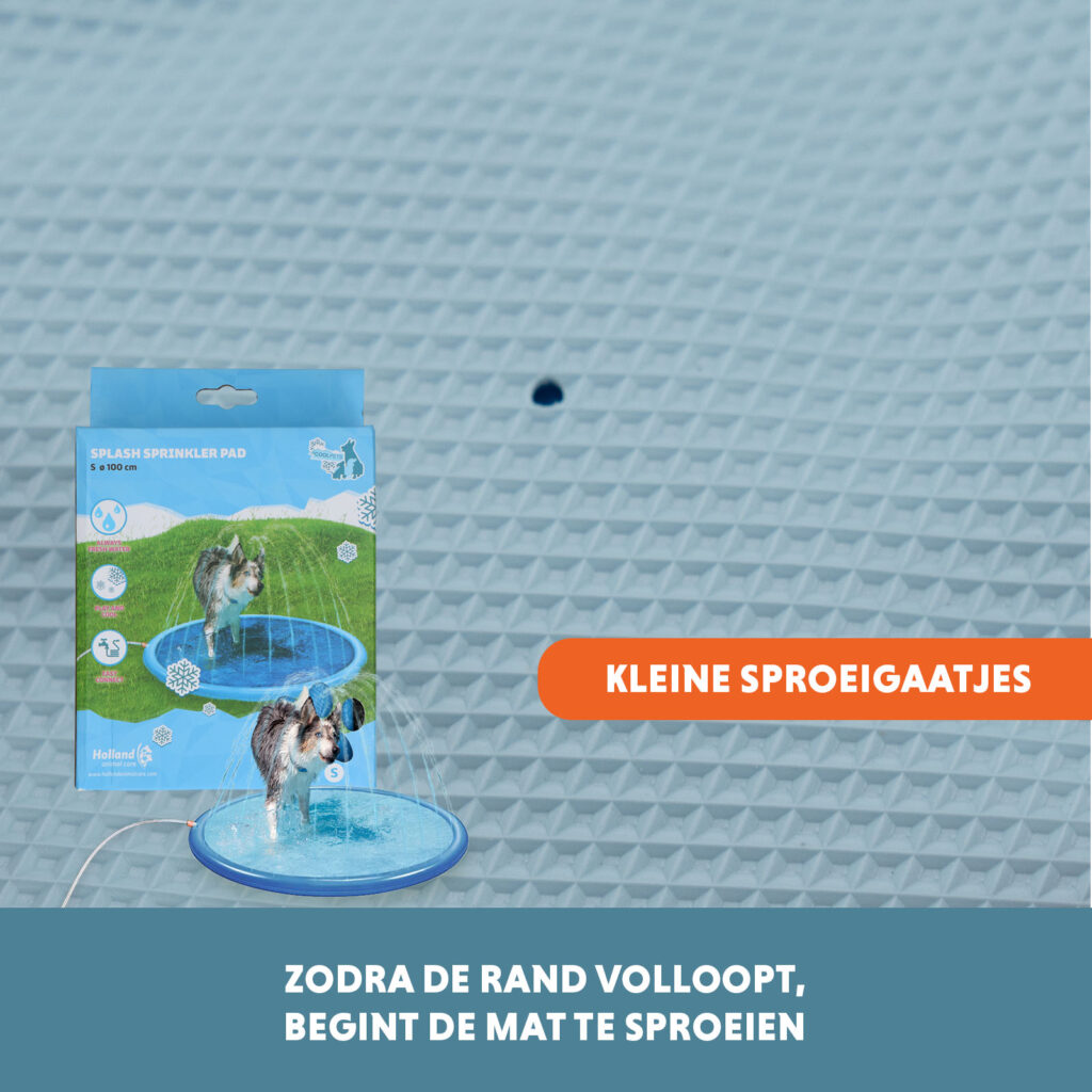 Coolpets Splash Sprinkler Pad S 100 cm - Verkoelende watermat voor honden - afbeelding 5