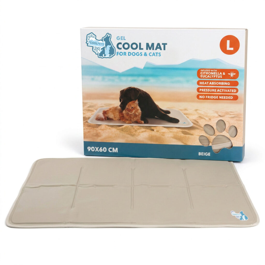 Coolpets Gel Cooling Mat Beige L voor honden en katten - afbeelding 1