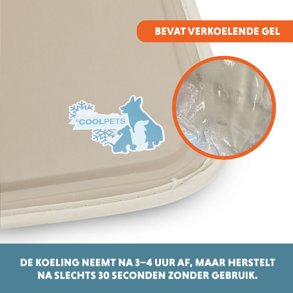 Coolpets Gel Cooling Mat Beige L voor honden en katten - afbeelding 3