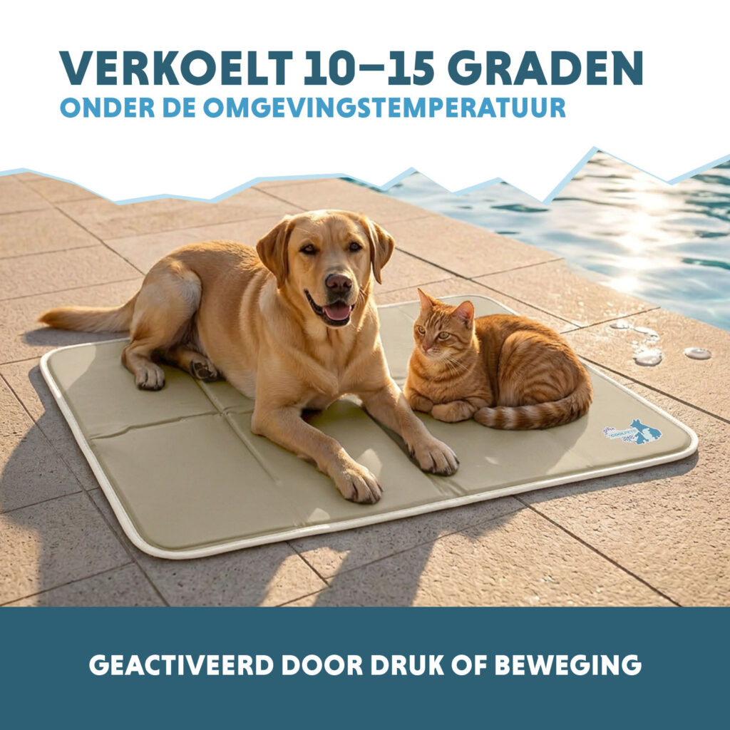Coolpets Gel Cooling Mat Beige L voor honden en katten - afbeelding 4