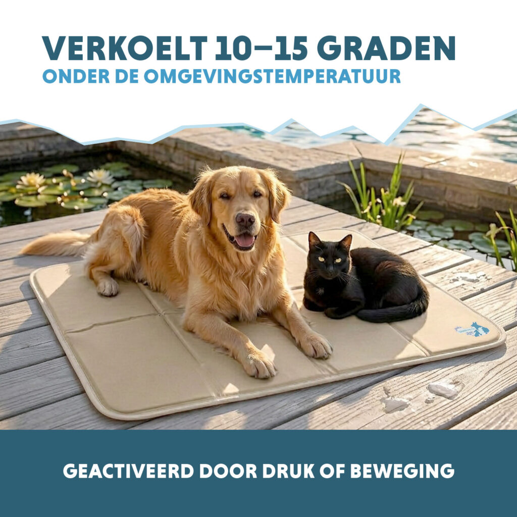 Coolpets Gel Cooling Mat Beige XL voor honden en katten - afbeelding 4