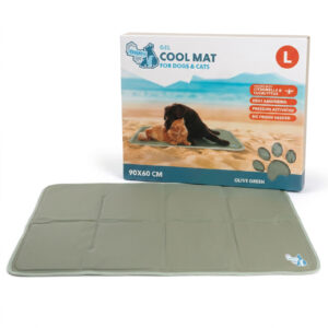 Coolpets Gel Cooling Mat Olijfgroen L - Koelmat voor Honden en Katten