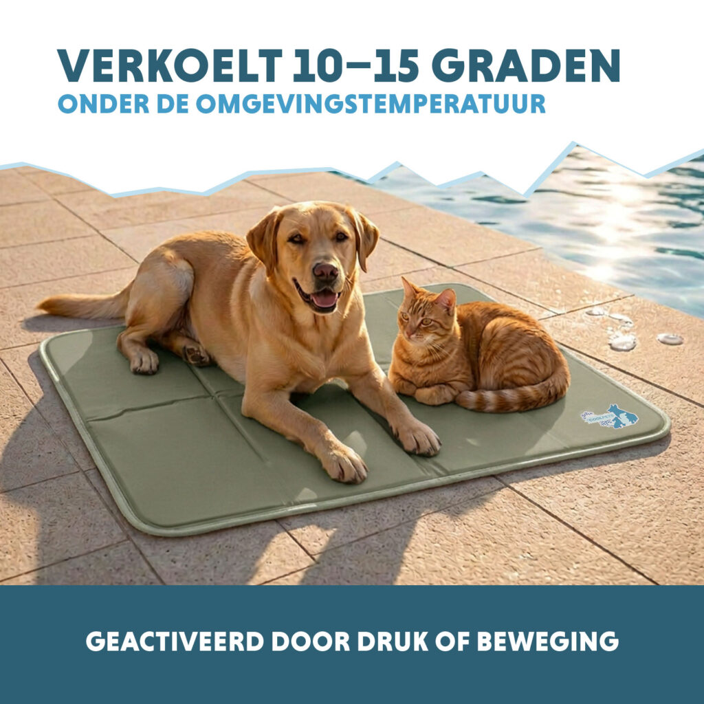 Coolpets Gel Cooling Mat Olijfgroen L - Koelmat voor Honden en Katten - afbeelding 4