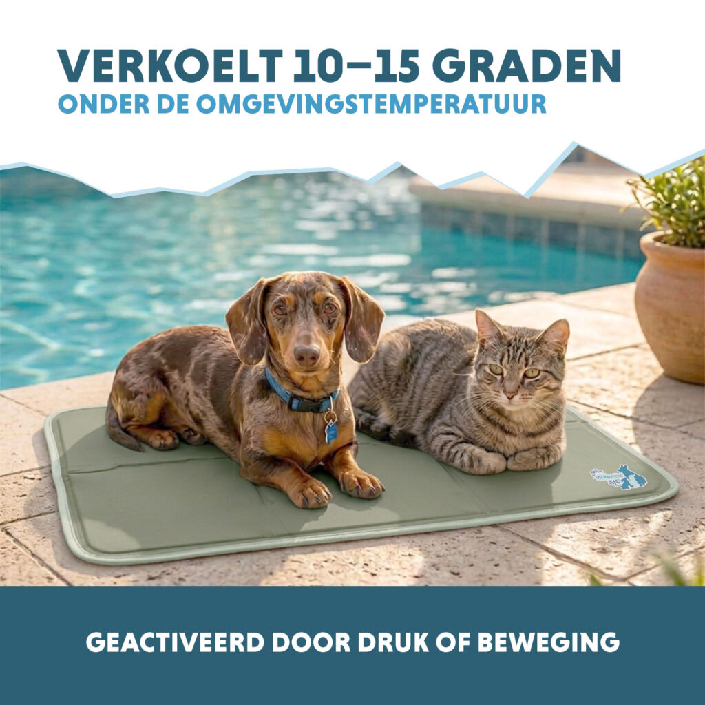 Coolpets Gel Cooling Mat Olijfgroen M - Koelmat voor Honden en Katten - afbeelding 4