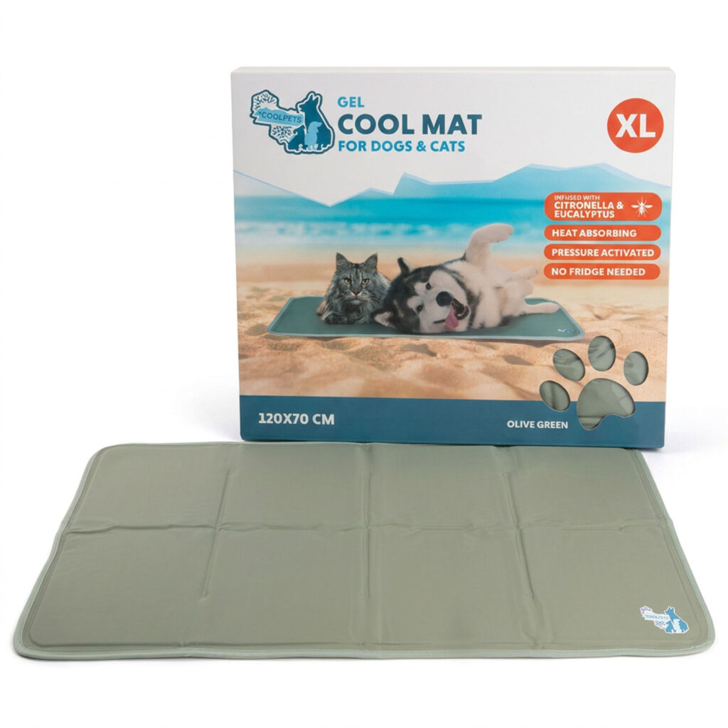 Coolpets Gel Cooling Mat Olijfgroen XL - Koelmat voor Honden en Katten - afbeelding 1