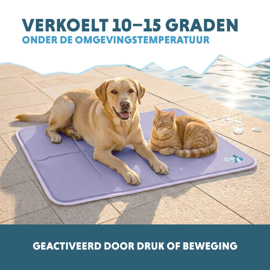 Coolpets Gel Cooling Mat Lila L - Koelmat voor Honden en Katten - afbeelding 4