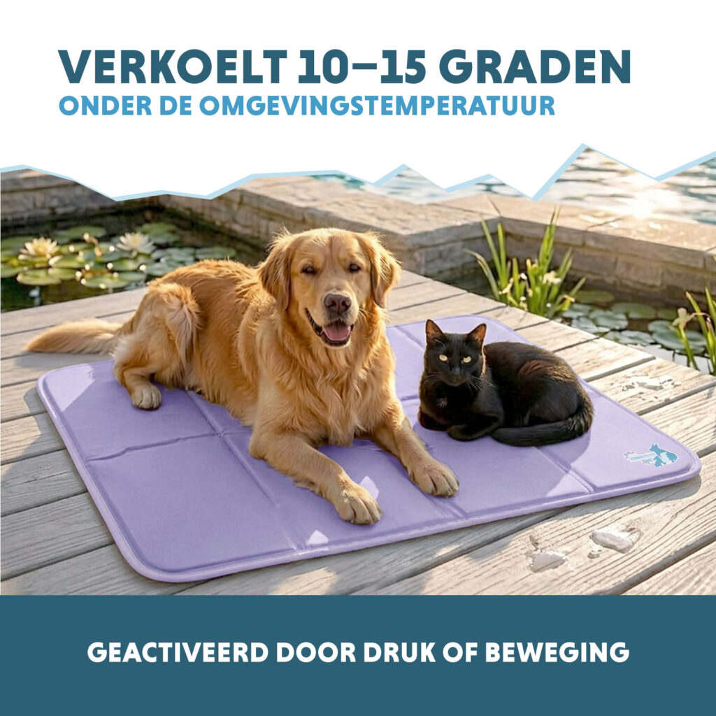 Coolpets Gel Cooling Mat Lila XL - Koelmat voor Honden en Katten - afbeelding 4