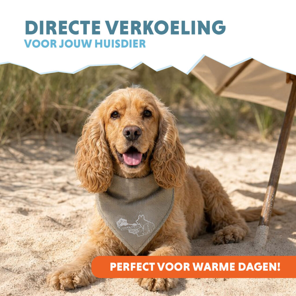 Coolpets Cooling Bandana Beige M voor Honden - afbeelding 2