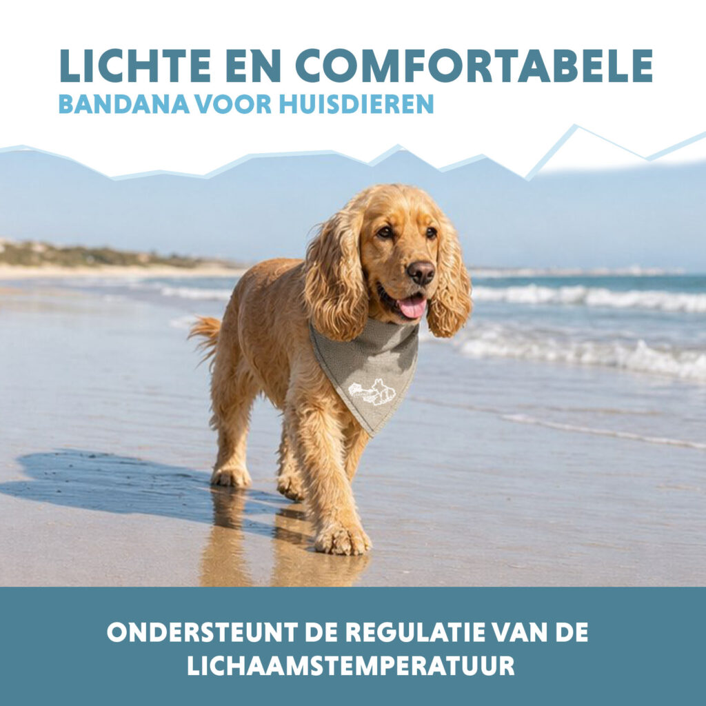 Coolpets Cooling Bandana Beige M voor Honden - afbeelding 4
