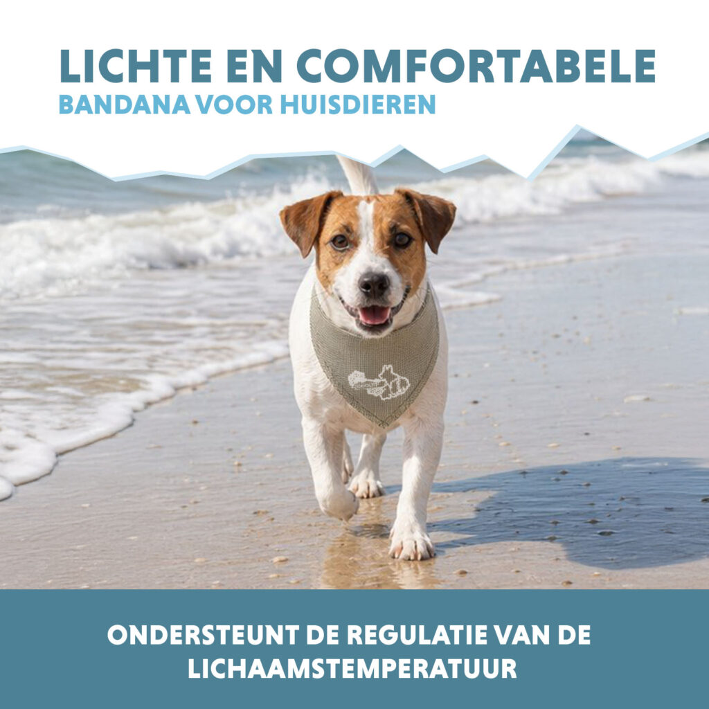 Coolpets Cooling Bandana Beige S voor honden - afbeelding 4