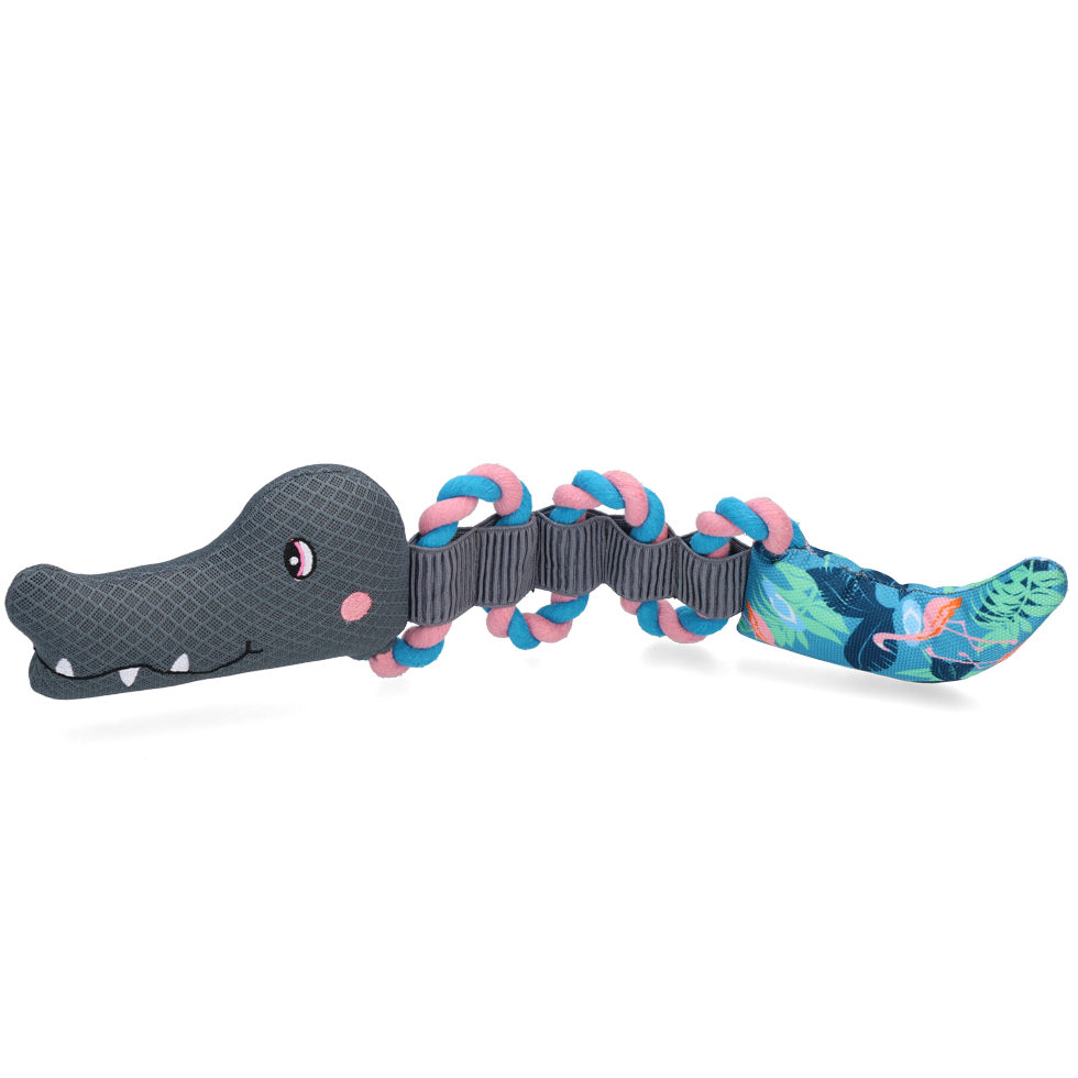 CoolPets Pull Me! Crocky Rope Flamingo - Speelgoed voor Honden - afbeelding 2