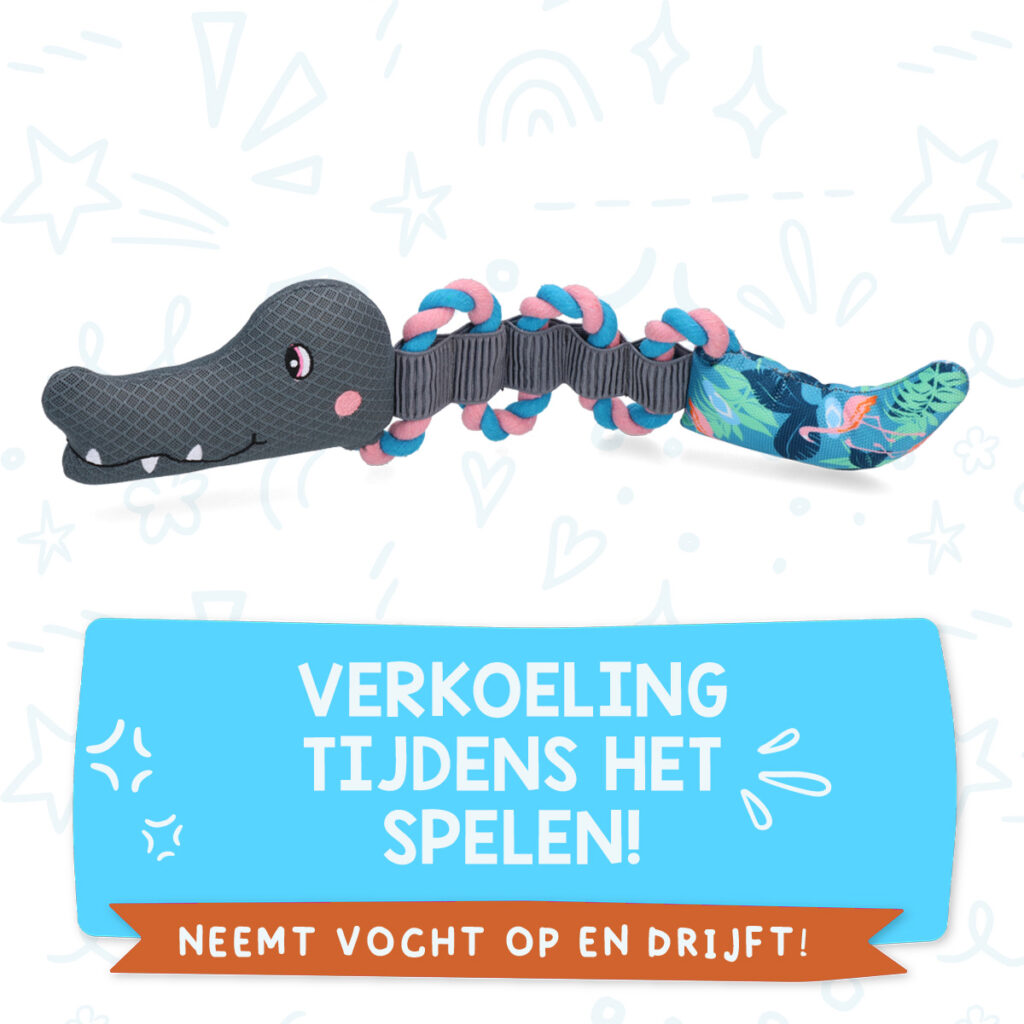CoolPets Pull Me! Crocky Rope Flamingo - Speelgoed voor Honden - afbeelding 4