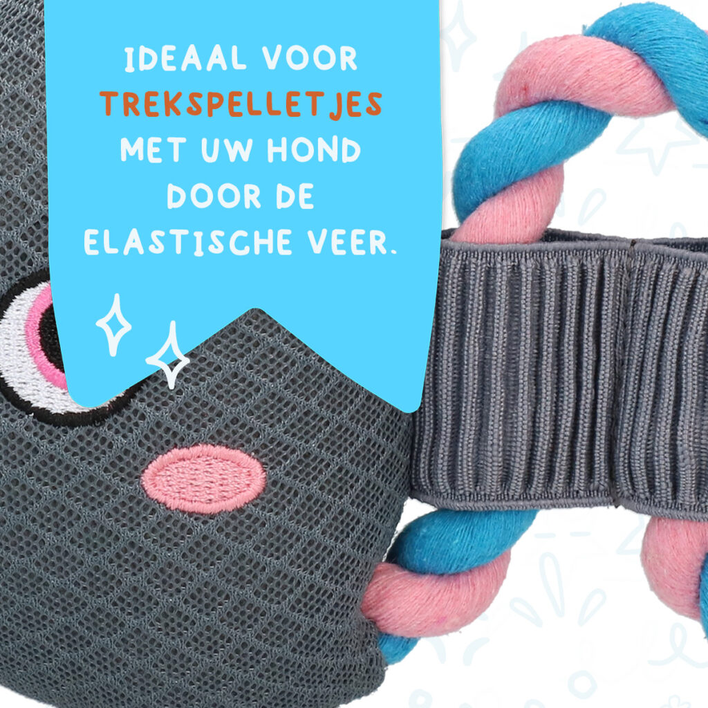 CoolPets Pull Me! Crocky Rope Flamingo - Speelgoed voor Honden - afbeelding 5