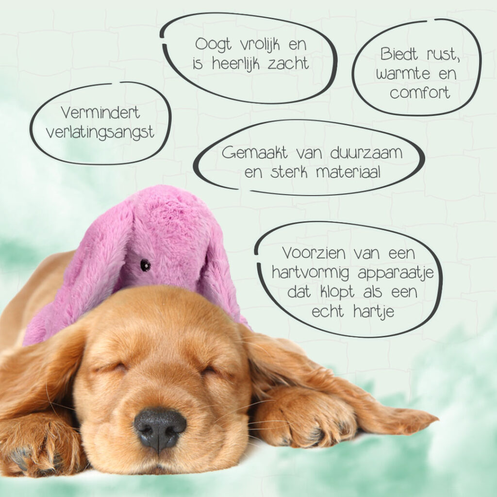 Cozy Dog Bunny Roze - Knuffeltje met warmte en hartslag voor honden - afbeelding 3
