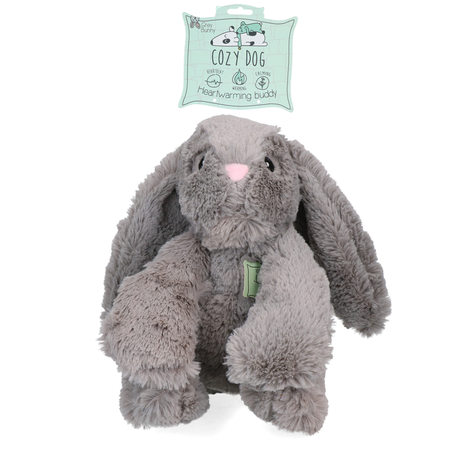 Cozy Dog Bunny Grijs - Knuffel met warmte en hartslag voor honden - afbeelding 1