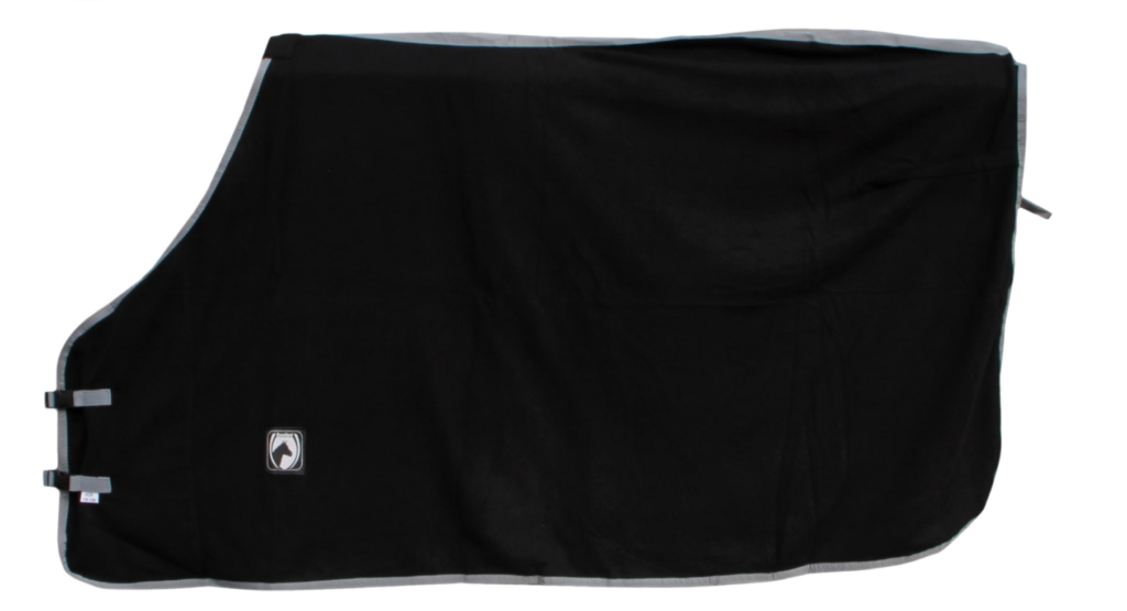 Zweet/Fleece deken zwart/grijs 135/185 cm