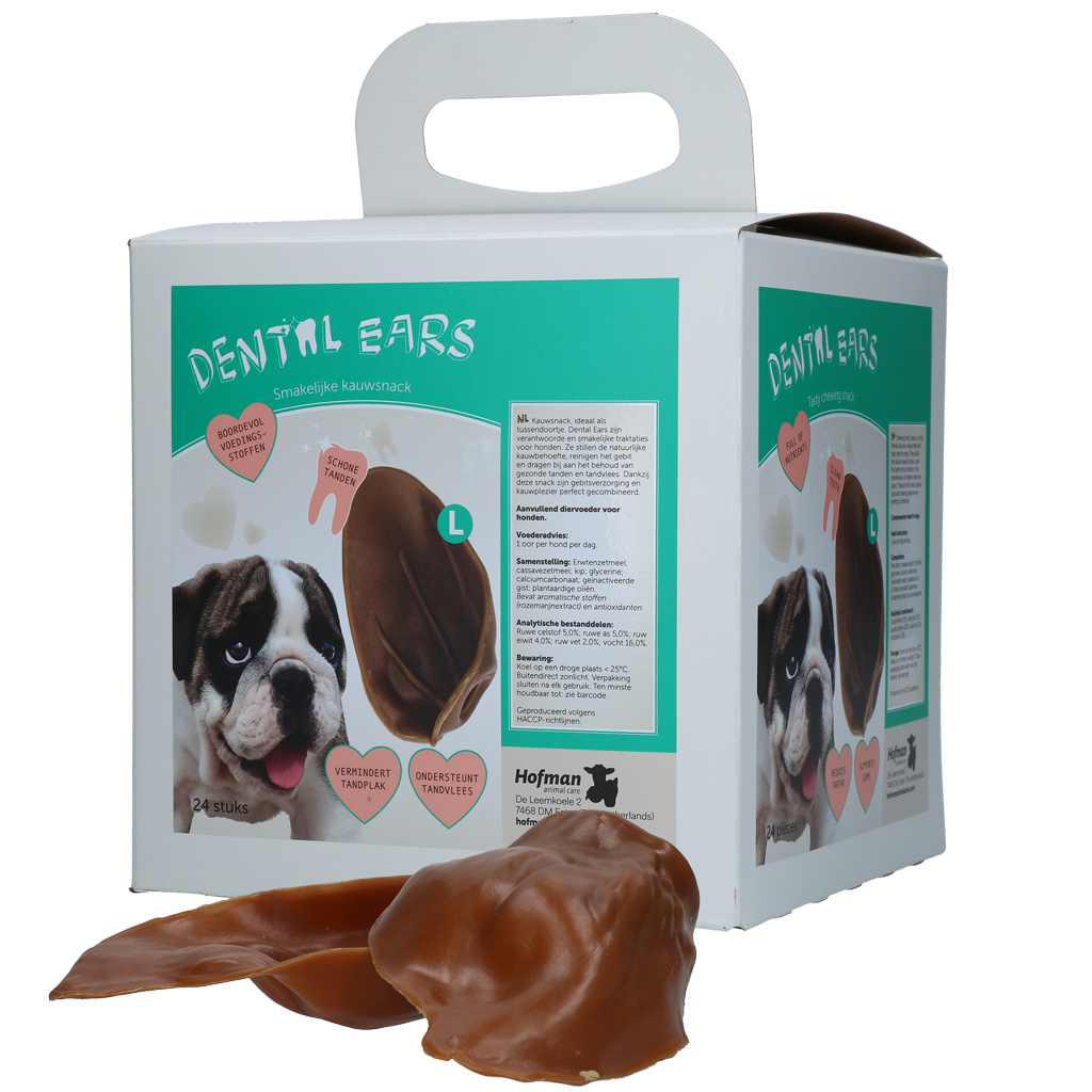 Dental Ears Large 24 st. - Kauwsnack voor honden - afbeelding 1