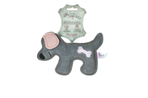 Tiny Doodles Puppy Roze - Knuffeltje van runderleer voor puppy's