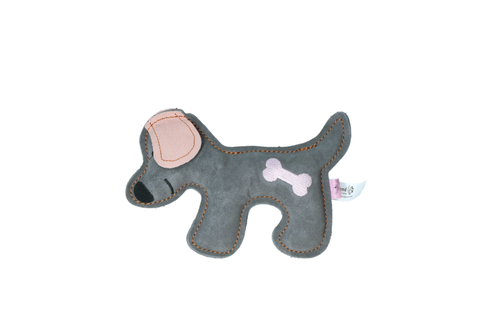 Tiny Doodles Puppy Roze - Knuffeltje van runderleer voor puppy's - afbeelding 2