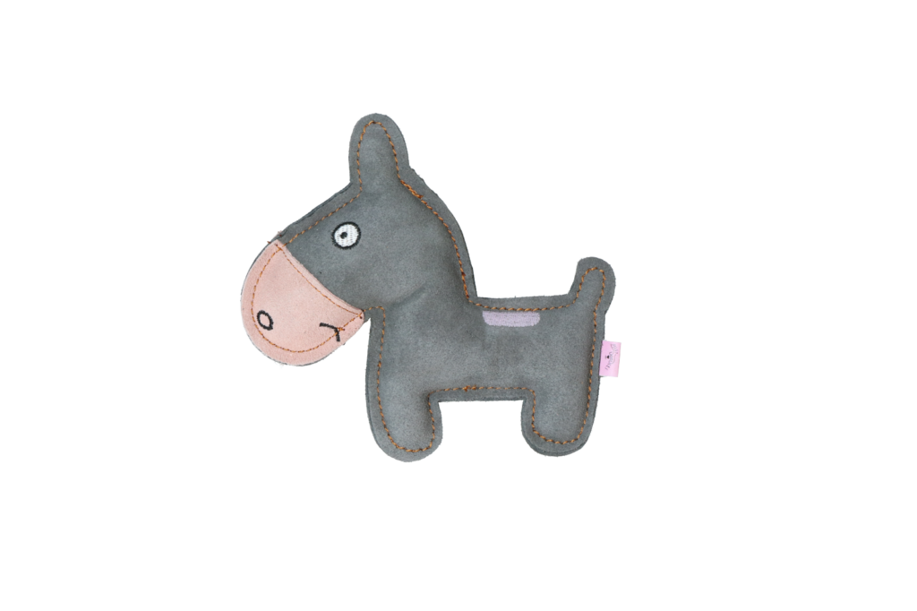 Tiny Doodles Ezel Roze - Speelgoed voor Puppy's van Runderleer - afbeelding 2