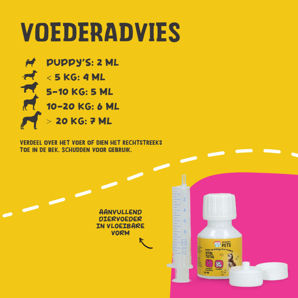 Excellent Pets Vital Total 50 ml - Vloeibaar aanvullend diervoeder voor honden - afbeelding 2