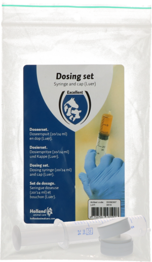Doseerset (dop + spuit) 20/24 ml - Merkloos