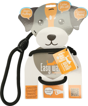 Easy Walk Handmodel Zwart - Tuig en riem in 1 product