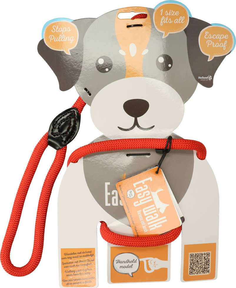 Easy Walk Handmodel Rood - Tuig en riem in 1 product - afbeelding 1
