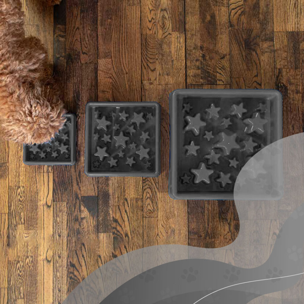 Eat Slow Live Longer Star Grijs XS - Anti-schrok voerbak voor honden en katten - afbeelding 3
