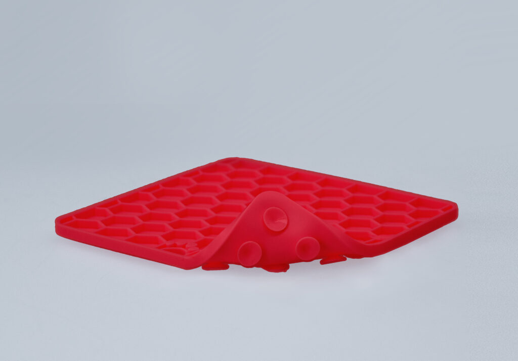 Eat Slow Live Longer Lick Mat Honeycomb Rood - afbeelding 4