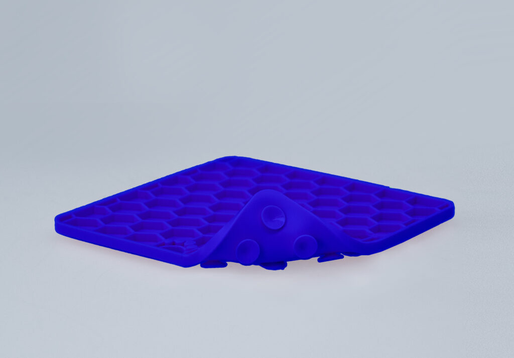 Eat Slow Live Longer Lick Mat Honeycomb Blauw - Kalmerende likmat voor honden - afbeelding 4