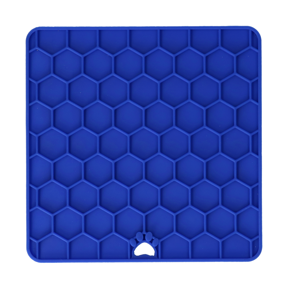 Eat Slow Live Longer Lick Mat Honeycomb Blauw - Kalmerende likmat voor honden - afbeelding 3