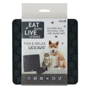 Eat Slow Live Longer Lick Mat Honeycomb Grijs - Kalmerende likmat voor honden
