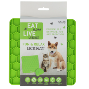Eat Slow Live Longer Lick Mat Honeycomb Groen